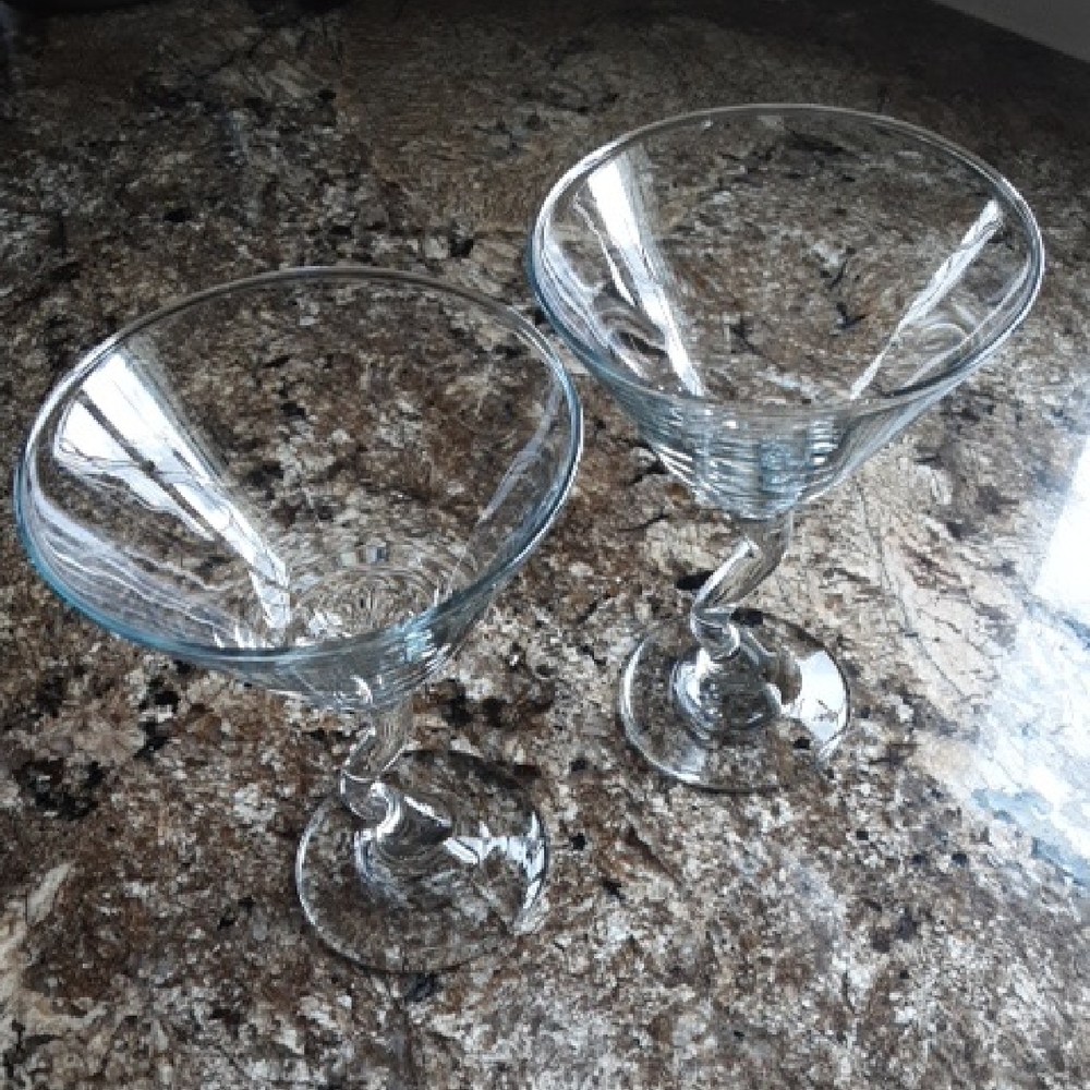 Glass Martini Glasses Set